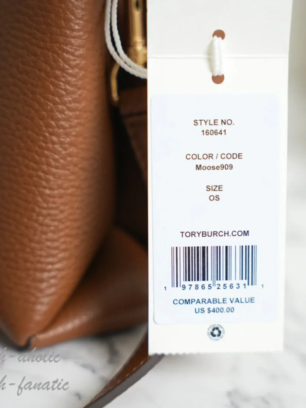 Tory Burch Britten Pebbled Leather Mini Satchel Crossbody in Moose NWT